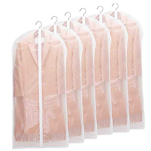 Niviy - Juego de 6 fundas semitransparente para ropa de 60 x 140 cm, tejido transpirable, de alta calidad, para almacenamiento de trajes, vestidos, abrigos, americanas, camisas, vestidos de noche