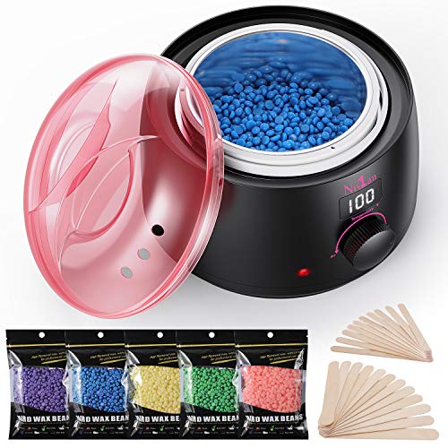 Nivlan Calentador De Cera Para Cabello Con 5 Frijoles Cera Dura Y 30 Aplicadores