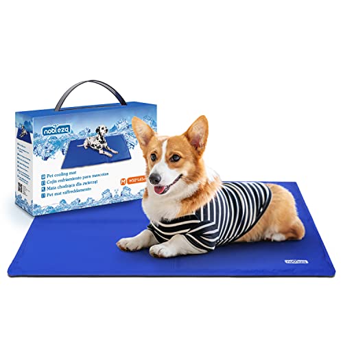 Nobleza – Alfombrilla refrescante para Mascotas Grandes. Auto refrigerante No tóxico. Ideal para para Perros, Gatos en Verano. 60 * 50 cm, Color Azul, M