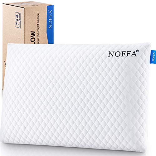 NOFFA Almohada Baja Altura Adultos, Almohada Fina Viscoelastica 60 cm Cervicales Dormir Boca Abajo, Almohada Delgada Plana Cervical Niños Infantil 6 cm