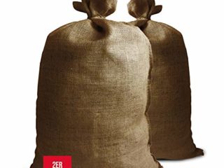 Noor - Saco de yute, 65 x 115 cm, marrón, pack de 2