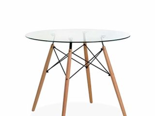 Noorsk Design Mesa Redonda de Comedor o Cocina Tower Cristal 80