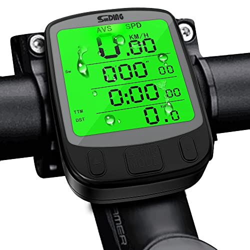 NORBASE Cuentakilómetros para Bicicleta de múltiples Funciones, Ciclocomputador Impermeable,Pantalla retroiluminada, Gran LCD Pantalla,HD Pantalla Auto, Distancia Seguimiento.
