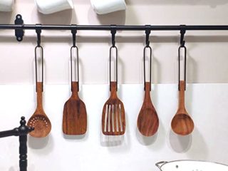 NORDICO Utensilios de cocina madera de Acacia y mango de Acero Inoxidable | Cocina utensilios originales | Utensilios de cocina | Utensilios cocina | Estilo nórdico | Regalos originales