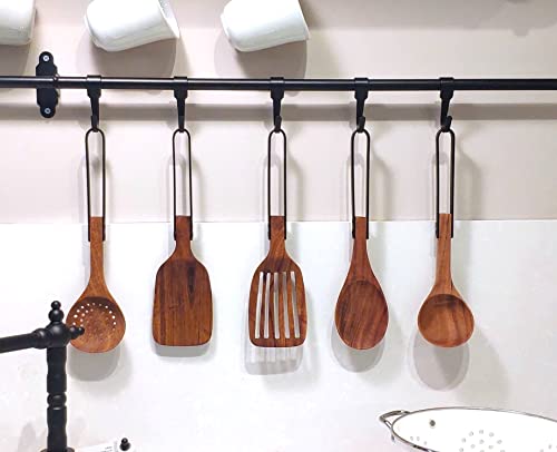 NORDICO Utensilios de cocina madera de Acacia y mango de Acero Inoxidable | Cocina utensilios originales | Utensilios de cocina | Utensilios cocina | Estilo nórdico | Regalos originales