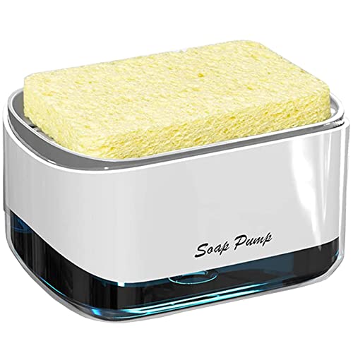Nordun Juego de dispensador de jabón líquido, Dispensador de Bomba de jabón y Soporte de Esponja para dispensador de jabón de Cocina Dispensador de Lavabo sobre encimera,dispensador de detergente