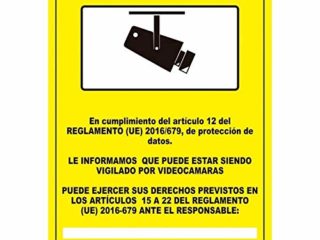 Normaluz NM RD36642 - Señal Adhesiva Zona Videovigilada Adhesivo de Vinilo 10 x 15 cm, Amarillo