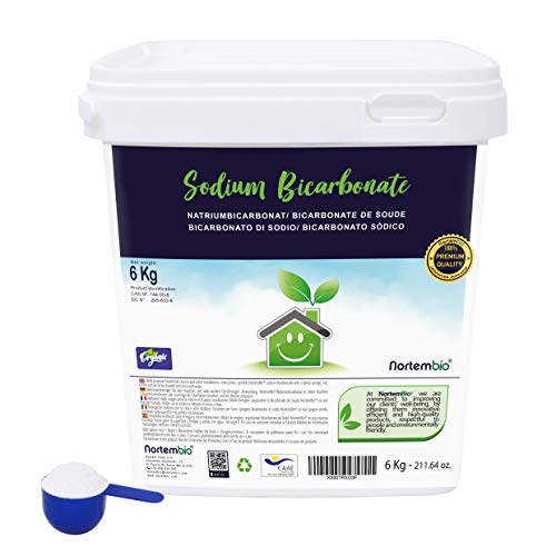 Nortembio Bicarbonato de Sodio Ecológico 6 Kg. Insumo de Origen Natural. Bicarbonato Sódico Sin Aluminio. E-Book con Usos de Limpieza Incluido.