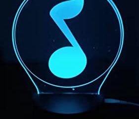 nota musical luz nocturna 3d para fanáticos de la música, tienda 3d o lámpara de dormitorio iluminación de ilusión óptica decorativa nocturna, regalos para amantes de la música