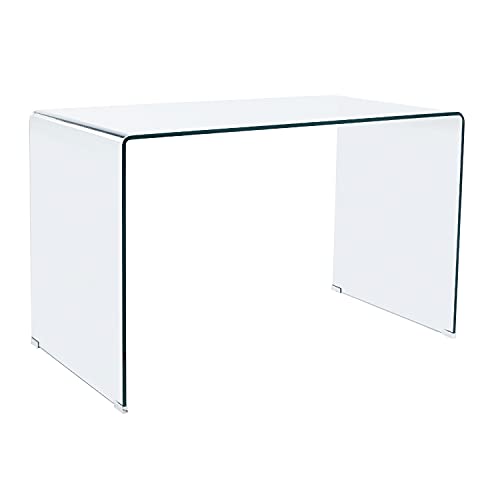 Note, Mesa de Estudio, Mesa Oficina o Escritorio, Acabado en Cristal Templado, Medidas: 120 cm (Largo) x 70 cm (Ancho) x 74 cm (Alto)
