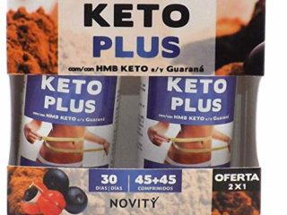 NOVITY Keto Plus 90 comprimidos(45+45),Con HMB KETO Y Guaraná, Quemagrasas potente para adelgazar y rapido, Detox, reforzado con Cáscara sagrada+Colina+Cromo, Dieta Incluida Pastillas Para Adelgazar