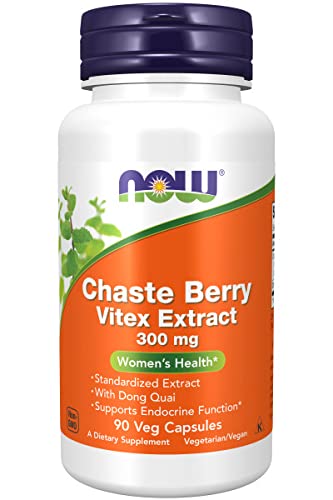 Now Foods, Chaste Berry Vitex Extract ( Pimienta de Monje ), 300 mg, 90 Cápsulas veganas, Probado en Laboratorio, Vegetariano, Sin Gluten, Sin Soja, Vegetariano