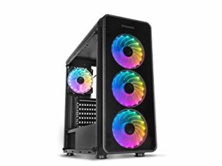 Nox Hummer TGM -NXHUMMERTGM- Caja ARGB ATX - Micro ATX-ITX, 4 ventiladores ARGB 120mm preinstalados, cristal templado, espacio para hasta 6 ventiladores, USB 3.0, color negro