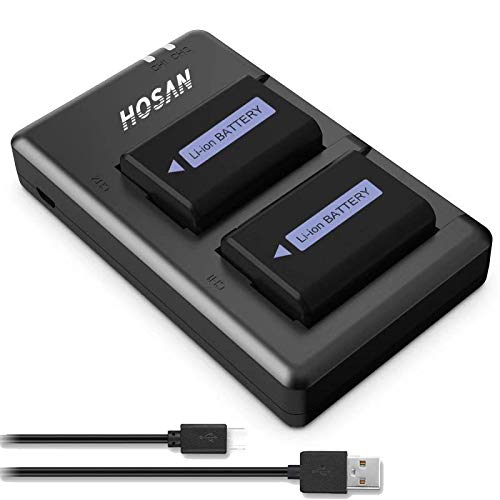 NP-FW50 Batería HOSAN para Sony de 1150mAh de 2 Batería Recargable Cpmpatible con Sony NP-FW50 Alpha a3000 a5000 a6000 a6300 a6400 a6500 Alpha a7, a7rii a7R a7S a7sii