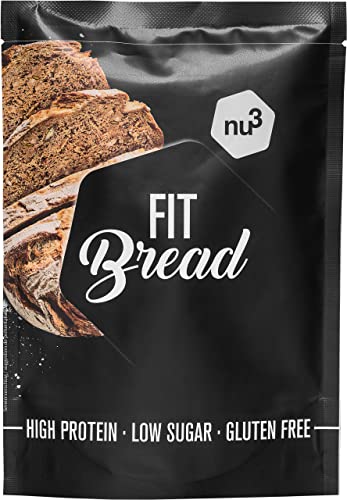 nu3 Fit Bread - Harina proteica para pan integral (230g) - Mezcla para hornear barra de pan de semillas - Bajo en carbohidratos - Sin lactosa y sin gluten - Para una dieta alta en proteínas