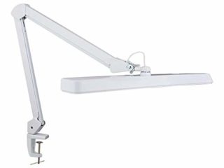(Nuevo modelo) Neatfi XL Lámpara de trabajo con abrazadera LED de 2,500 lúmenes, Enchufe Europeo, lámpara de escritorio súper brillante de 30 W, 162 piezas de LED SMD (Blanco)