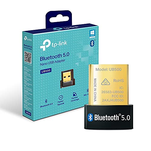 【Nuevo】 TP-Link UB500 - Adaptador Bluetooth 5.0 USB, Tamaño Mini para Ordenador, portatil, Auriculares, Altavoz, Teclado, Compatible con Windows 11/10/8.1/7