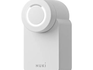 Nuki Smart Lock 3.0, cerradura inteligente para la puerta de casa sin conversión, cerradura electrónica retroadaptable, cerradura digital con bloqueo automático, blanco