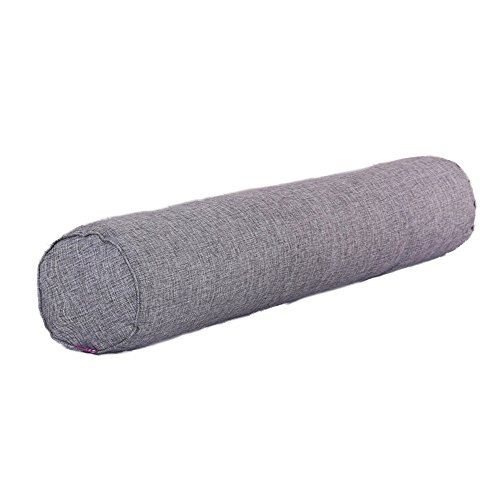 Nunubee Lino Color sólido Almohada de Caramelo Rollo Almohadas de Refuerzo Almohadas de Embarazo Almohada para el Cuello para el hogar Cama Sofá Cojín 15X40CM Gris