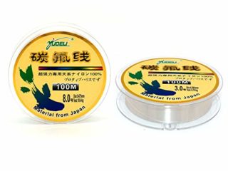 NUZAMAS Conjunto de 2 líneas de Pesca de fluorocarbono Total 200m / 220yds Línea líder de fluorocarbono Invisible, tamaño 3.0 (8.70KG / 19.18LB) y tamaño 8.0 (8.40KG / 40.56LB)