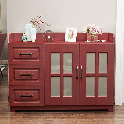 Nvshiyk Aparador de Almacenamiento Multiusos Buffet Restaurante Aparador Consola Mesa de Madera Mesa de gabinete con gabinete 3 Caja de cajones para Cocina (Color : Rojo, Size : 120x40x80cm)