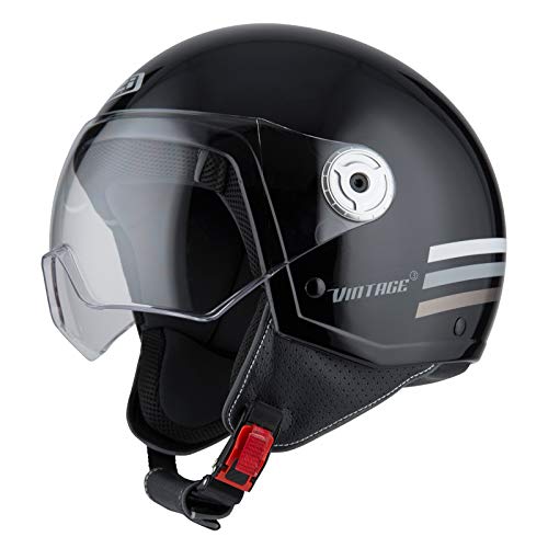 NZI Vintage 3 Casco, Hombre, triband Black&Antracite, Medium