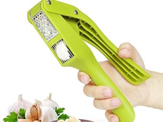 O-Kinee Prensa Ajos, Picadora y Rebanadora de Ajo 2 en 1, Prensa de Jengibre Ajos Cortador Machacador de Ajos, Acero Inoxidable, Fácil de Usar y Limpiar, para Restaurantes en el Hogar, etc.