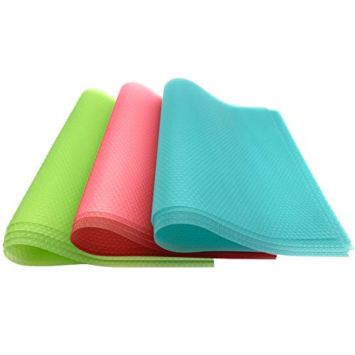 Obscyon 12 pcs Alfombras de Refrigerador Alfombrilla Antideslizante de Frigorífico, Esterilla para Cajón de Cocina Lavable (45 * 29 cm)