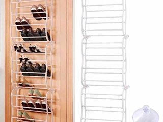 OcioDual Zapatero de Puerta para 36 Pares de Zapatos Blanco