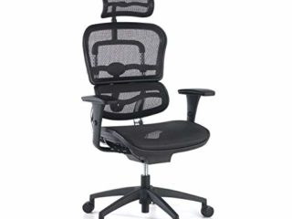 Ofiprix Silla ergoplus Silla de Oficina Ergonómica Silla de Oficina Alta Gama Respaldo Transpirable Soporte Lumbar Brazos Ajustables Aluminio Color Negro