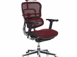 Ofiprix Silla Keystone Silla de Oficina Ergonómica Silla de Oficina Alta Gama Respaldo Transpirable Soporte Lumbar Brazos 4D Ajustables Aluminio Reposacabezas Color Rojo
