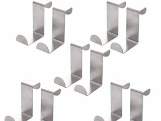 ogrmarlgs Z Forma de acero inoxidable Armario Colgador Para Ropa Perchero de puerta ganchos unidad de armario de cocina toalla de gamuza de dibujar (bolsa 10 unidades