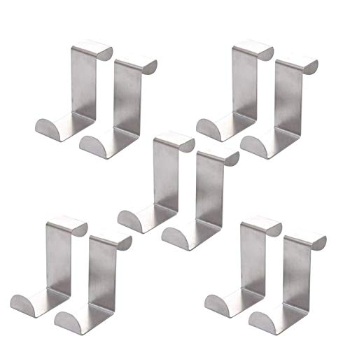 ogrmarlgs Z Forma de acero inoxidable Armario Colgador Para Ropa Perchero de puerta ganchos unidad de armario de cocina toalla de gamuza de dibujar (bolsa 10 unidades
