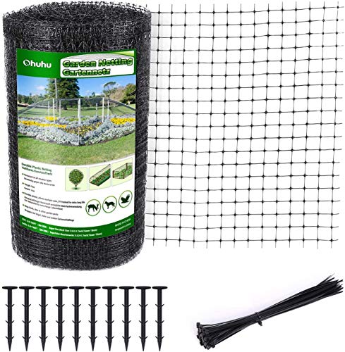 Ohuhu Malla Anti Animales 2x30 Metros. Ideal para jardín, Material Resistente y Reutilizable para Proteger Frutas, Vegetales, árboles de Plantas, del Ataque de pájaros y Otros Animales