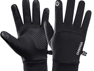 OHWHOA Guantes Invierno Impermeables por Hombre y Mujer, Guantes Moto Termicos Pantalla Táctil por Ciclismo, Running, Camping, Senderismo, Escalada, Combate, Esquiar