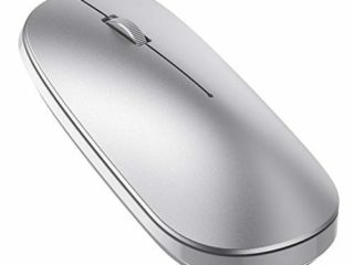 OMOTON Ratón Bluetooth, Ratón Inalámbrico Compatible con Macbook, iPad (Superior a Versión 13), Ordenador, Tablet, Sistema de Windows, Android, Mac, Linux y iPadOS, Ratón BT5.0/ 3.0, Plata