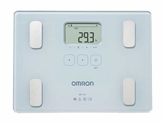 OMRON BF212 - Báscula de baño digital con análisis de composición corporal, porcentaje de grasa corporal, IMC, memoria para 4 personas