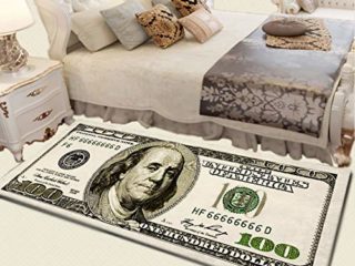 One Hundred Dollar 100 Bill Print Alfombra con respaldo antideslizante Decoración moderna para el hogar Alfombra Alfombra Runner Balight