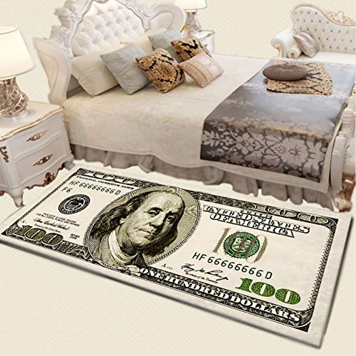 One Hundred Dollar 100 Bill Print Alfombra con respaldo antideslizante Decoración moderna para el hogar Alfombra Alfombra Runner Balight