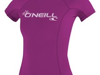 ONEILL WETSUITS O'Neill - Camiseta de Neopreno para Mujer con protección UV, Manga Corta, Cuello Redondo Rosa Fox Pink Talla:Large