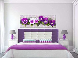ONEK-DECCO Cabecero de Cama tapizado en Polipiel Mod. Florida con Forma de Marco y Botones,Acolchado de Espuma,de niño, Juvenil y Matrimonio, Cabezal de Colgar Altura 70cm. (150X70, Morado-Blanco)