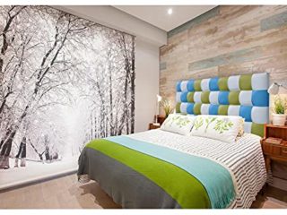 ONEK-DECCO Cabecero de Cama tapizado en Polipiel Mod. Kansas Patchwork 6 para Cama de niño, Juvenil y Matrimonio (70 cm. Alto). (Blanco-Turquesa-Verde, 120x70)