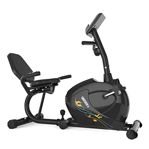ONETWOFIT Bicicleta Estática, Bicicleta de ejercicio reclinada magnética con 8 niveles de resistencia, ciclismo en interiores para el entrenamiento de adultos mayores OT0328