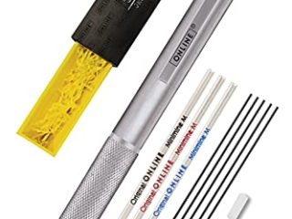 Online Multipen 4 en 1 plateado | Bolígrafo y lápiz multifunción de metal | 3 recambios de bolígrafo en azul, negro y rojo + 1 mina portaminas | Incluye goma de borrar en caja de regalo