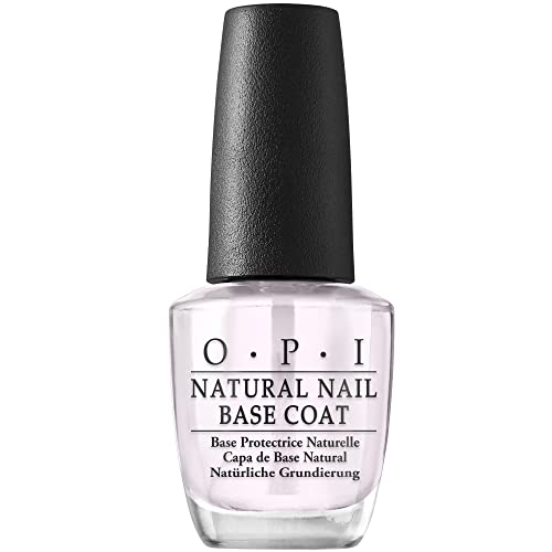 OPI Nail Polish, Capa Base Natural y Esmalte de Uñas Natural, Efecto Salón, Protección para las Uñas, Resultados Duraderos, Natural Base Coat, 15 ml