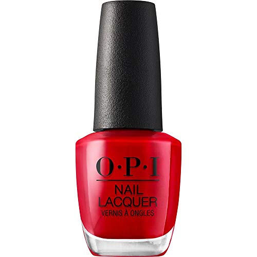 OPI Nail Polish, Esmalte Uñas Duración de Hasta 7 Días, Efecto Manicura Profesional, Tonos Rosas, Morados y Granates, Big Apple Red, 15 ml