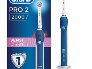 Oral-B PRO 2 Sensi Ultrathin Cepillo de Dientes Eléctrico con Mango Recargable, Tecnología Braun y 1 Cabezal, Encías Fuertes y Sensibles, 2000 - Azul