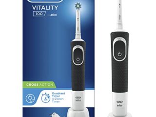 Oral-B Vitality 100 Cepillo de Dientes Eléctrico con Mango Recargable, Tecnología Braun y 1 Cabezal de Recambio - Negro