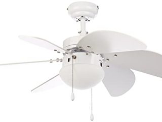 Orbegozo CP 15076 B - Ventilador de techo con luz, 6 aspas de madera, silencioso, 3 velocidades de ventilación, 80 cm de diámetro, 50 W de potencia