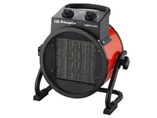 Orbegozo FHR 3050 Calefactor Cerámico Profesional con 2 Potencias de Calor, 3000 W, Metal, Negro/Rojo